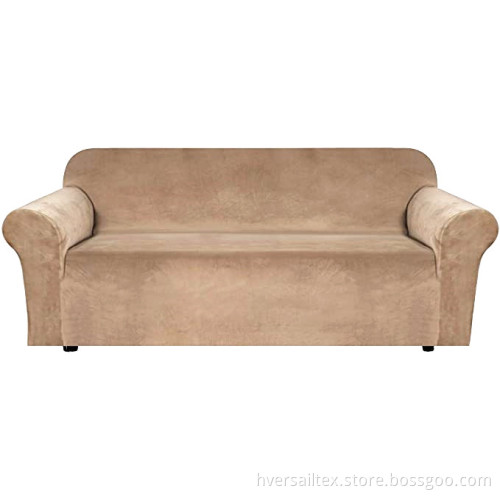Thick Plain Stretch Velvet Sofa Covers Couch Slipcovers
